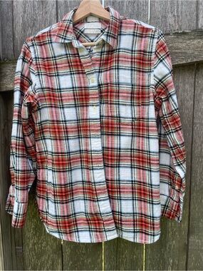 J. Crew Red, White & Black Plaid Button-Down Shirt